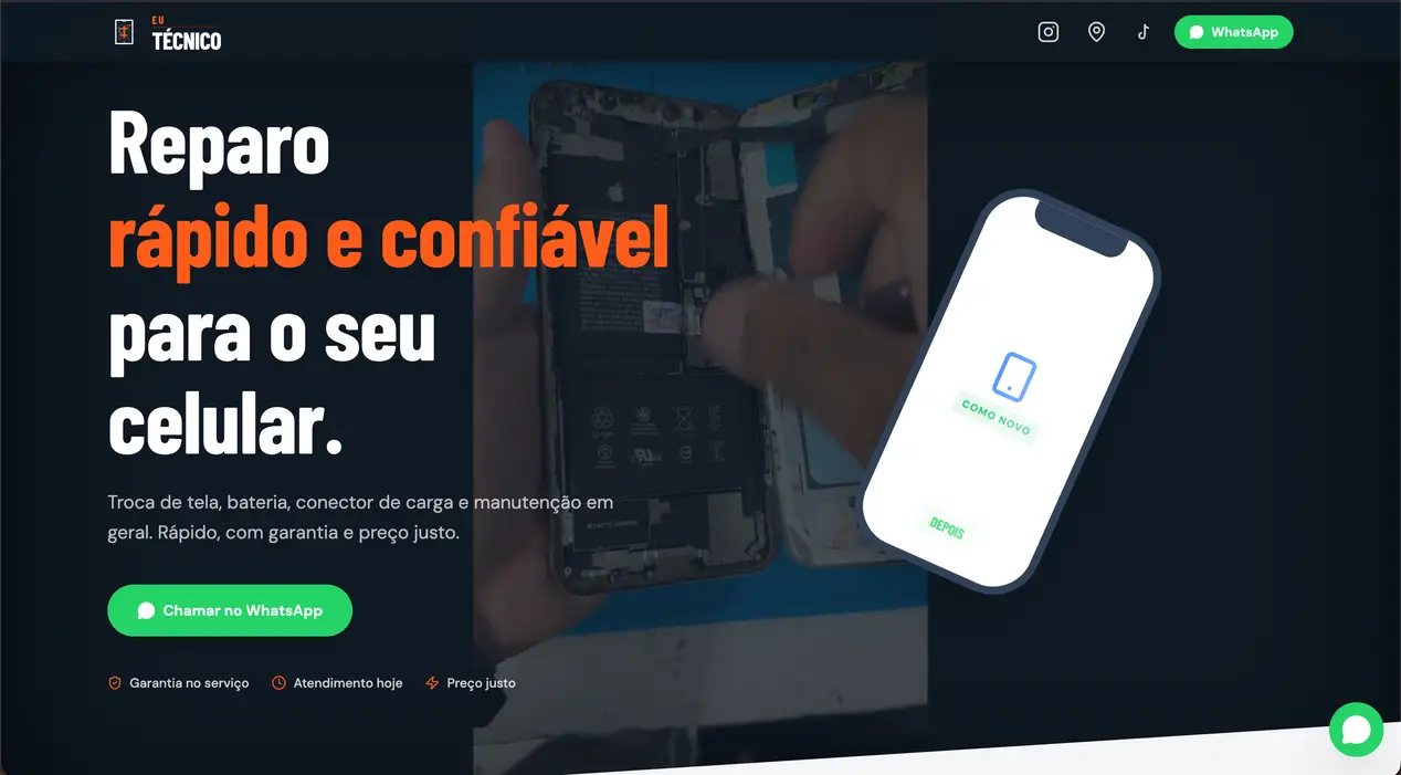 Landing page Eu Técnico