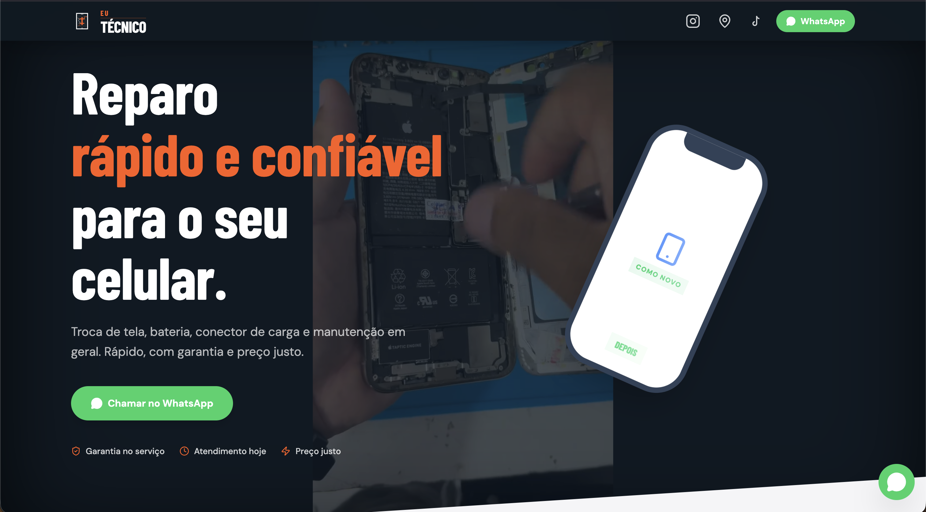 Landing page Eu Técnico
