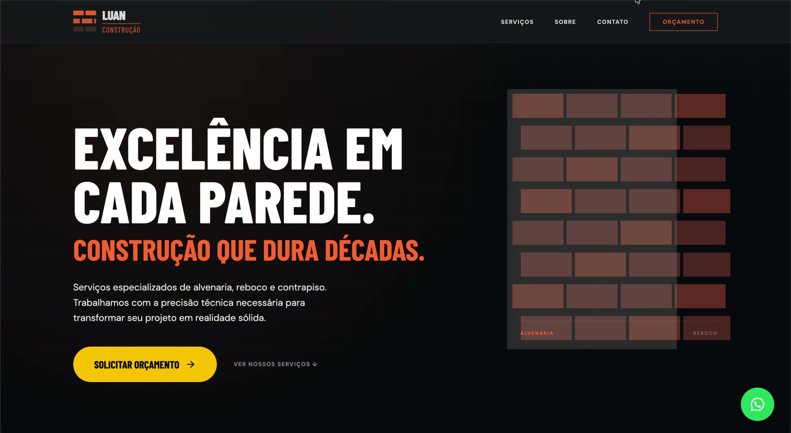Landing page Luan Construções